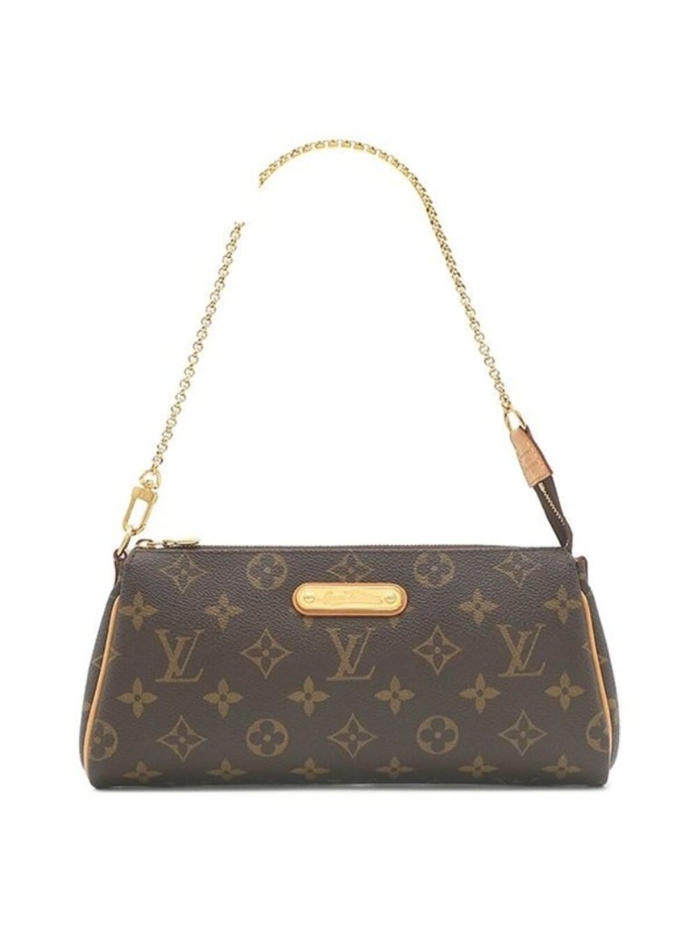 Louis Vuitton 2-Way Bag Monogram Canvas Gold Brown Chain Shoulder Vintage